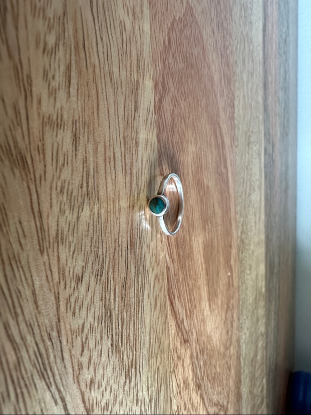 Sterling Silver Ring with Green Turquoise Stone